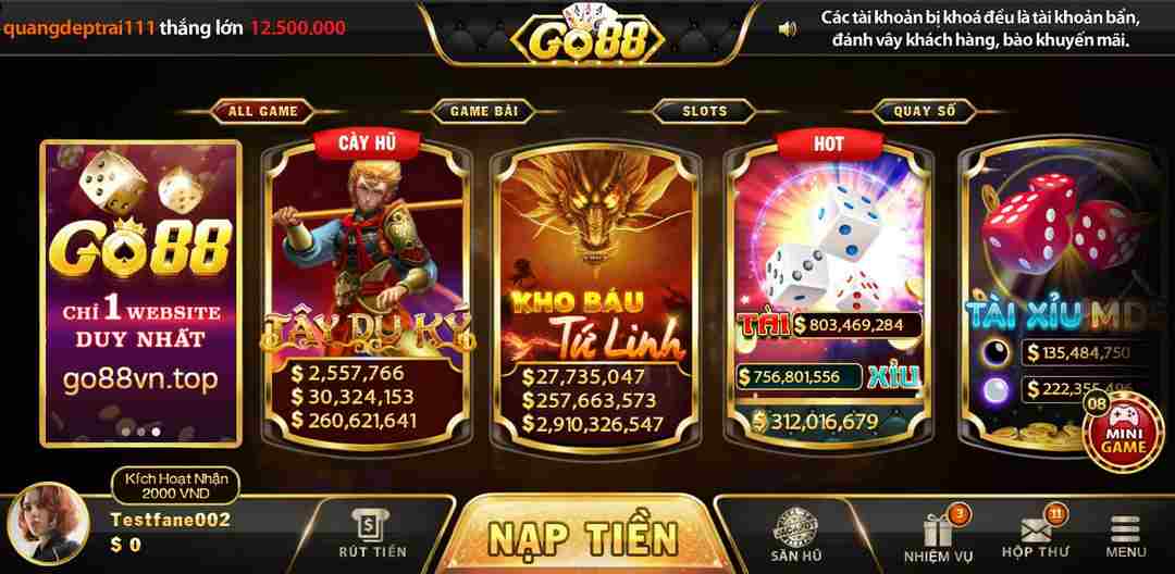 (Những điểm đặc biệt của cổng game Go88)