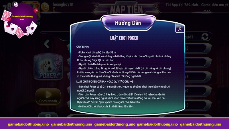 Hướng dẫn về game Poker dễ hiểu