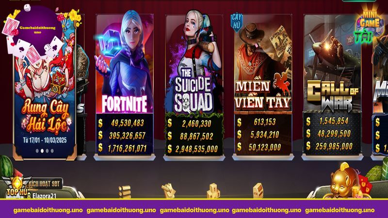 Game quay hũ tích lũy phần thưởng jackpot cực lớn