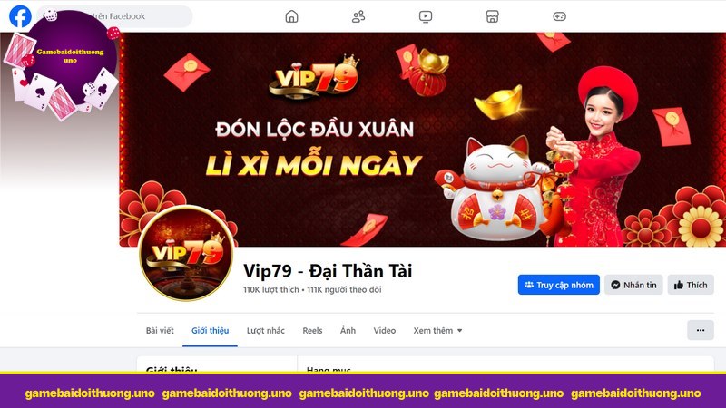 Hãy vào đúng fanpage chính thức của cổng game 