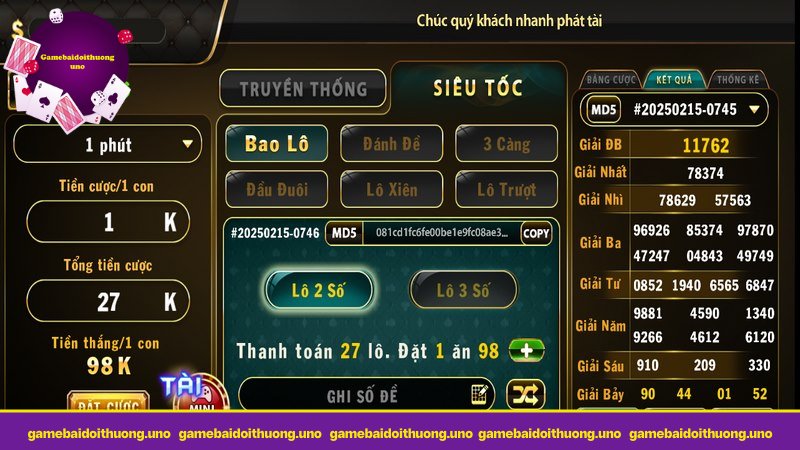 Kết quả trùng khớp giúp bạn thắng lợi