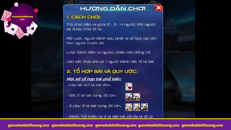 Tham gia đánh Tiến lên đếm lá cần đọc hướng dẫn